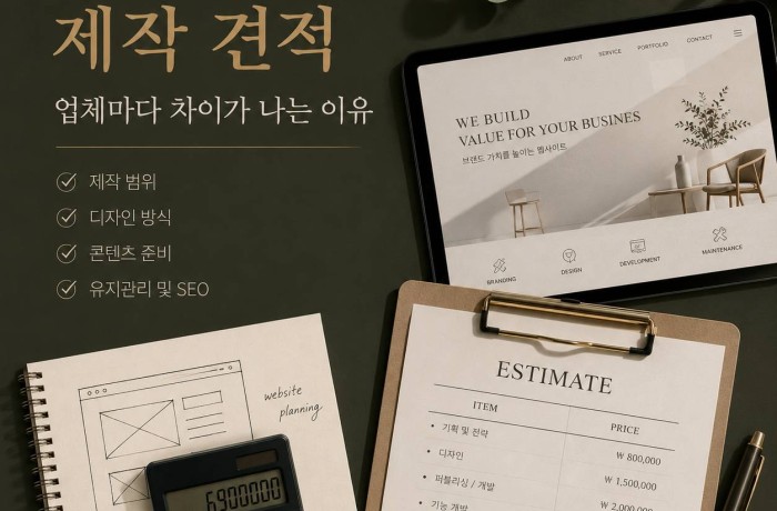 홈페이지 제작 견적 및 비용 업체마다 차이가 나는 이유는?