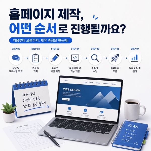 홈페이지 제작 순서와 진행 과정 알아보기 대표 이미지