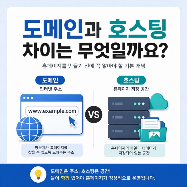 홈페이지를 만들기 전에 알아야 되는 도메인과 호스팅의 역할 대표 이미지