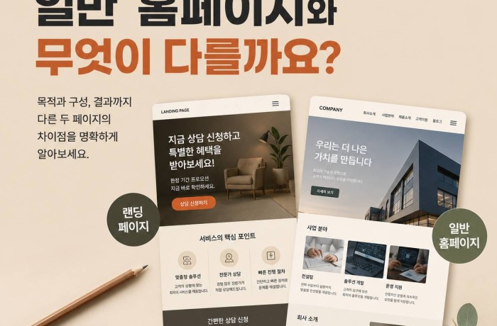 랜딩페이지 제작이 필요한 상황과 일반 홈페이지의 차이