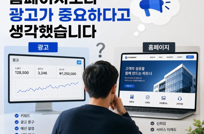 처음에는 홈페이지보다 마케팅이 중요하다고 생각했습니다